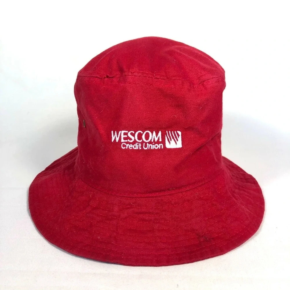 Vintage Anaheim Angels Youth Red‎ Bucket Hat MLB Wescom Promo USA